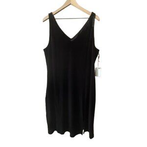 Women's Plus 18W NWT 1. State Black Faux Velvet Midi Dress